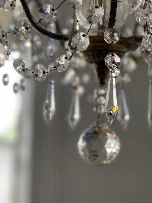 ANTIQUE FRENCH CRYSTAL CHANDELIER REWIRED - ADDITIONAL PHOTO 8