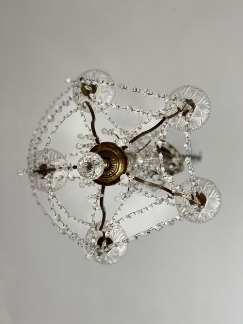 ANTIQUE FRENCH CRYSTAL CHANDELIER REWIRED - ADDITIONAL PHOTO 11