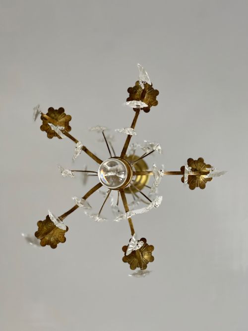 ANTIQUE FRENCH CRYSTAL CHANDELIER REWIRED - ADDITIONAL PHOTO 6
