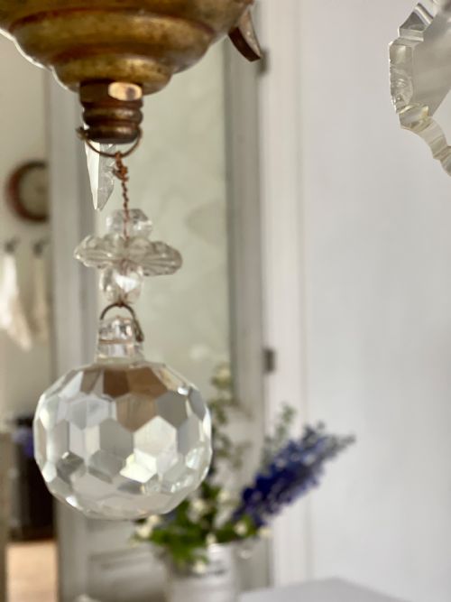 ANTIQUE FRENCH CAGE CHANDELIER REWIRED - ADDITIONAL PHOTO 3