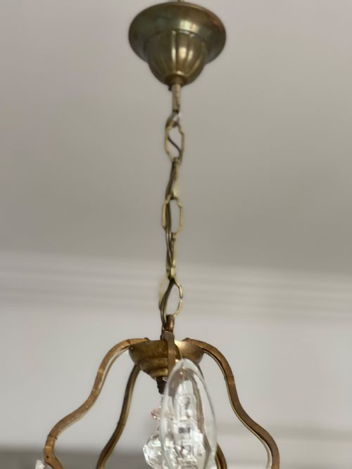 ANTIQUE FRENCH CAGE CHANDELIER REWIRED - ADDITIONAL PHOTO 8