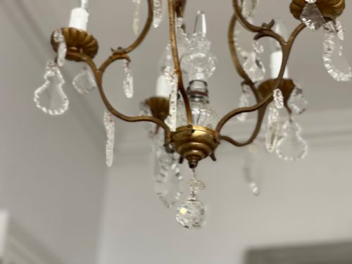 ANTIQUE FRENCH CAGE CHANDELIER REWIRED - ADDITIONAL PHOTO 9