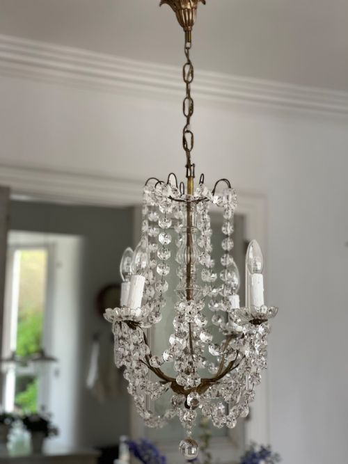 19TH CENTURY FRENCH CRYSTAL CHANDELIER REWIRED - ADDITIONAL PHOTO 3