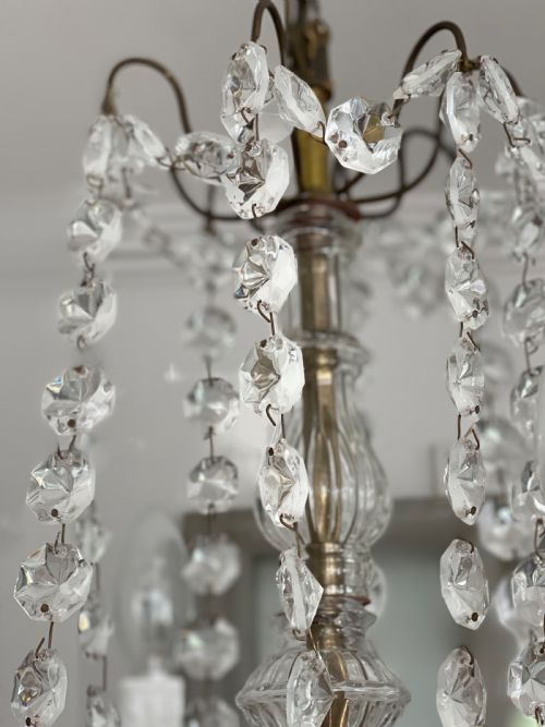 19TH CENTURY FRENCH CRYSTAL CHANDELIER REWIRED - ADDITIONAL PHOTO 6