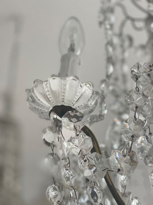 19TH CENTURY FRENCH CRYSTAL CHANDELIER REWIRED - ADDITIONAL PHOTO 1