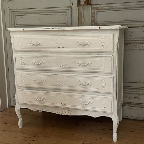 ANTIQUE FRENCH PAINTED CHEST OF DRAWERS - ADDITIONAL PHOTO 3