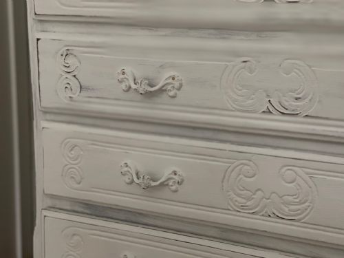 ANTIQUE FRENCH PAINTED CHEST OF DRAWERS - ADDITIONAL PHOTO 5