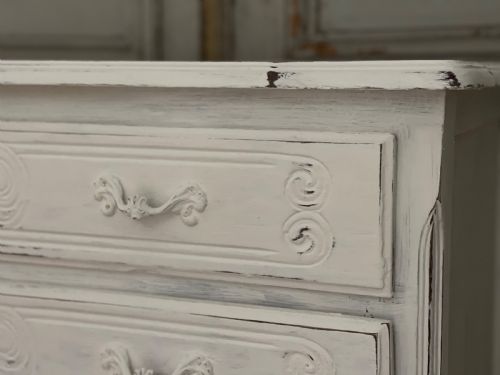 ANTIQUE FRENCH PAINTED CHEST OF DRAWERS - ADDITIONAL PHOTO 6