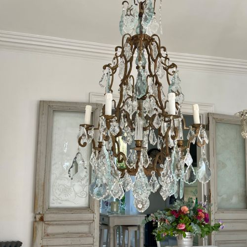 ANTIQUE FRENCH CAGE CHANDELIER - ADDITIONAL PHOTO 2
