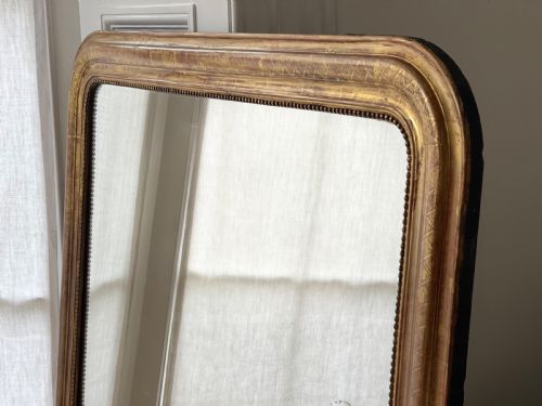 ANTIQUE FRENCH GILT LOUIS PHILIPPE MIRROR C1830 MERCURY GLASS - ADDITIONAL PHOTO 2