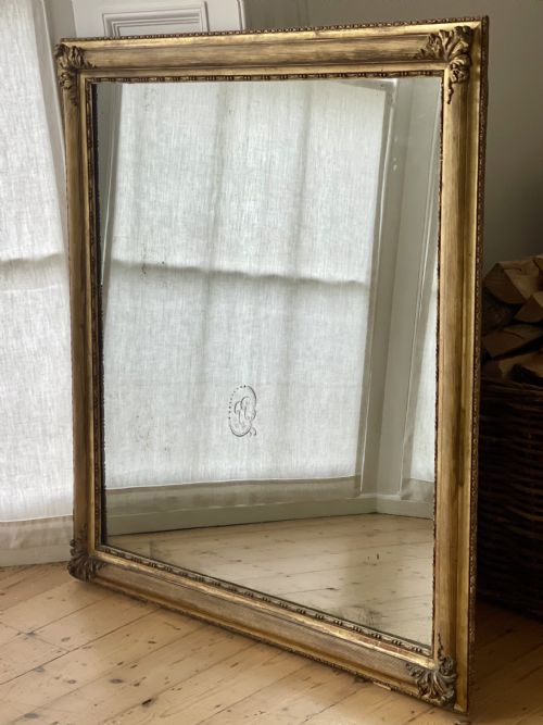 large antique french gilt mirror c1830 - CATEGORY: ANTIQUE MIRRORS - DATED 1800