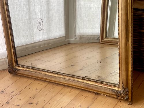 LARGE ANTIQUE FRENCH GILT MIRROR C1830 - ADDITIONAL PHOTO 2