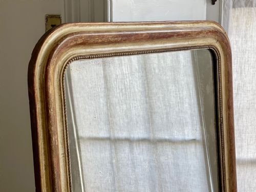 LARGE ANTIQUE FRENCH GILT AND BARE GESSO MIRROR - ADDITIONAL PHOTO 7