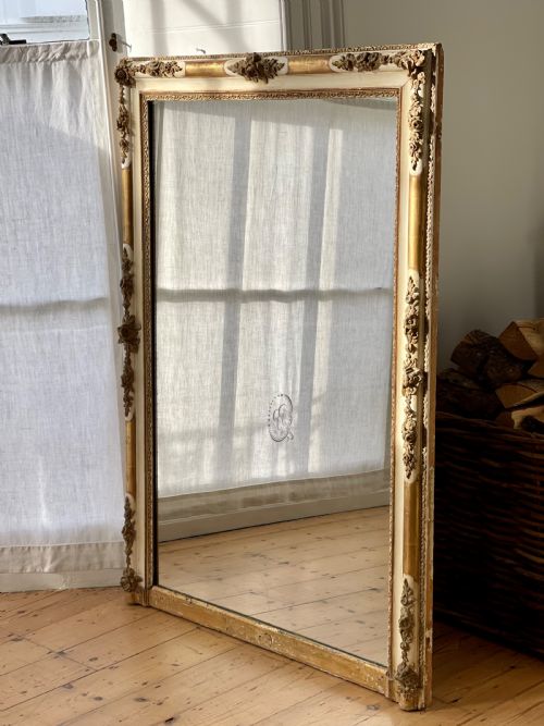 large antique french gilt on gesso empire mirror - CATEGORY: ANTIQUE MIRRORS - DATED 1800