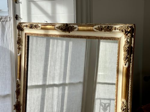 LARGE ANTIQUE FRENCH GILT ON GESSO EMPIRE MIRROR - ADDITIONAL PHOTO 7