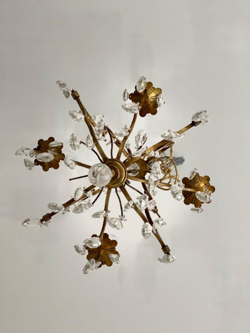 ANTIQUE FRENCH CAGE CHANDELIER REWIRED - ADDITIONAL PHOTO 2