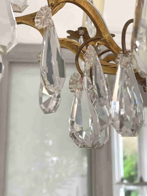 ANTIQUE FRENCH CAGE CHANDELIER REWIRED - ADDITIONAL PHOTO 5