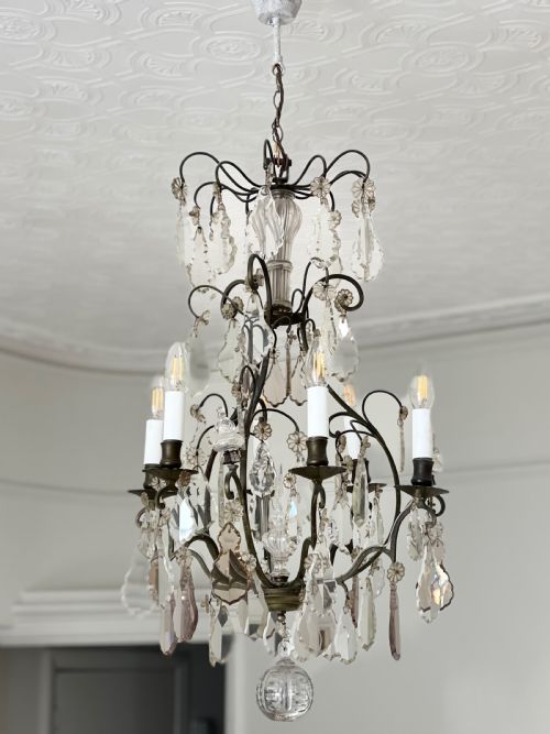 LARGE ANTIQUE FRENCH CHANDELIER - ADDITIONAL PHOTO 3