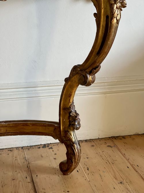 LARGE ANTIQUE FRENCH GILT WOOD CONSOLE - ADDITIONAL PHOTO 4