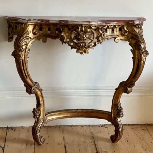 LARGE ANTIQUE FRENCH GILT WOOD CONSOLE - ADDITIONAL PHOTO 17