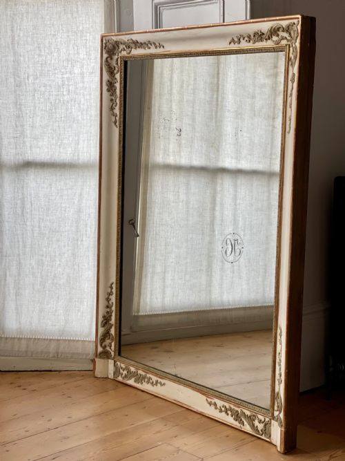 antique french gilt and bare gesso empire mirror c1830 - CATEGORY: ANTIQUE MIRRORS - DATED 19TH CENTURY