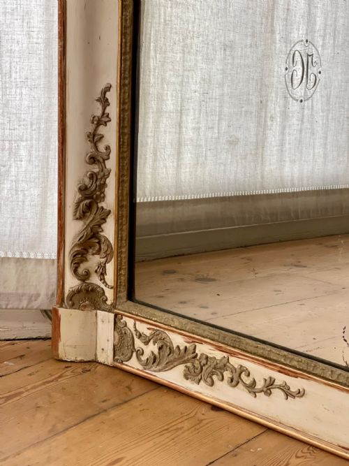 ANTIQUE FRENCH GILT AND BARE GESSO EMPIRE MIRROR C1830 - ADDITIONAL PHOTO 3