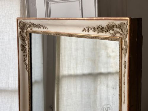 ANTIQUE FRENCH GILT AND BARE GESSO EMPIRE MIRROR C1830 - ADDITIONAL PHOTO 4