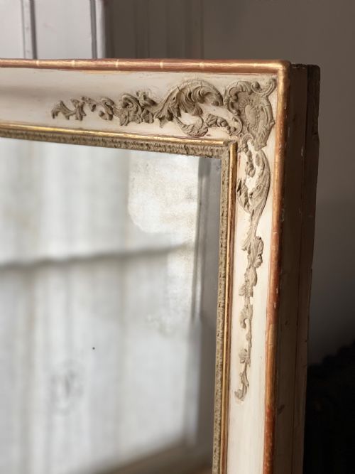 ANTIQUE FRENCH GILT AND BARE GESSO EMPIRE MIRROR C1830 - ADDITIONAL PHOTO 6
