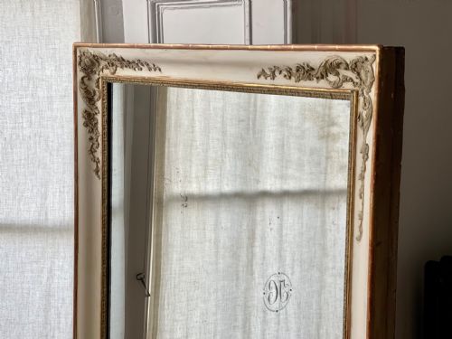 ANTIQUE FRENCH GILT AND BARE GESSO EMPIRE MIRROR C1830 - ADDITIONAL PHOTO 7