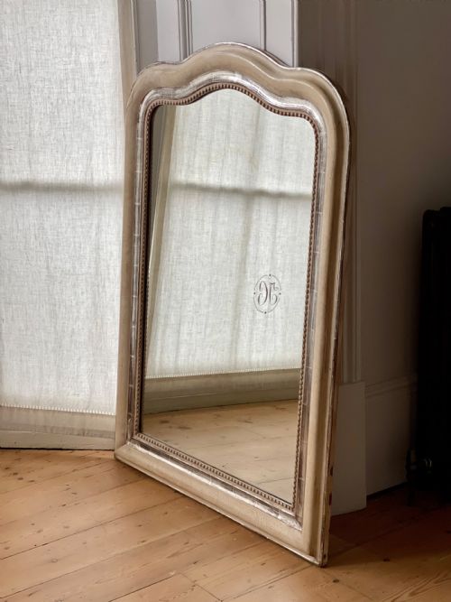 ANTIQUE FRENCH SILVER GILT AND BARE GESSO MIRROR - ADDITIONAL PHOTO 2