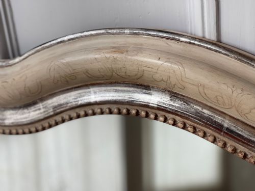 ANTIQUE FRENCH SILVER GILT AND BARE GESSO MIRROR - ADDITIONAL PHOTO 4