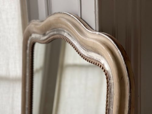 ANTIQUE FRENCH SILVER GILT AND BARE GESSO MIRROR - ADDITIONAL PHOTO 6