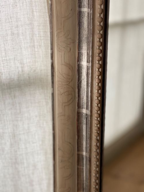 ANTIQUE FRENCH SILVER GILT AND BARE GESSO MIRROR - ADDITIONAL PHOTO 7