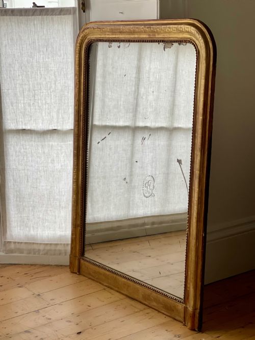 LARGE ANTIQUE FRENCH GILT MIRROR C1830 - ADDITIONAL PHOTO 4