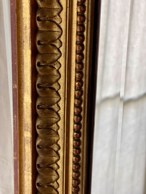 LARGE ANTIQUE FRENCH GILT MIRROR - ADDITIONAL PHOTO 3