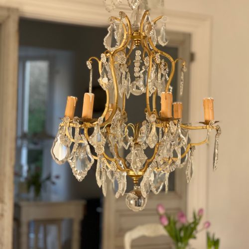 ANTIQUE FRENCH CAGE CHANDELIER - ADDITIONAL PHOTO 2