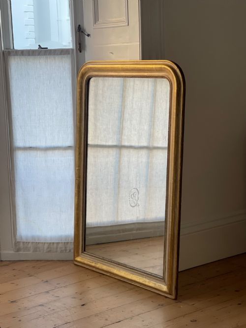 LARGE ANTIQUE FRENCH GILT MIRROR - ADDITIONAL PHOTO 9