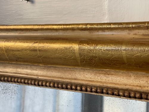 LARGE ANTIQUE FRENCH GILT MIRROR - ADDITIONAL PHOTO 11