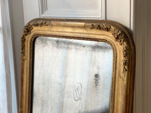 ANTIQUE FRENCH GILT LOUIS PHILIPPE MIRROR - ADDITIONAL PHOTO 3