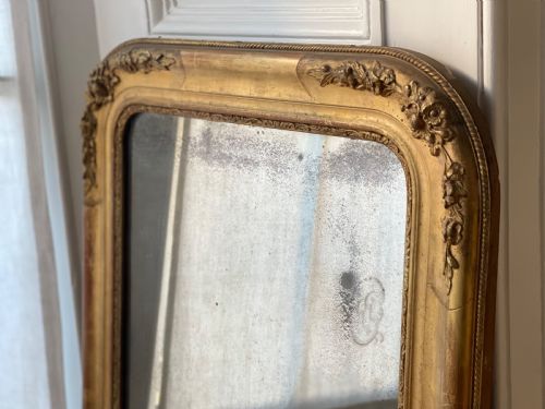 ANTIQUE FRENCH GILT LOUIS PHILIPPE MIRROR - ADDITIONAL PHOTO 4