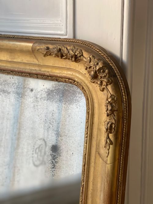 ANTIQUE FRENCH GILT LOUIS PHILIPPE MIRROR - ADDITIONAL PHOTO 5