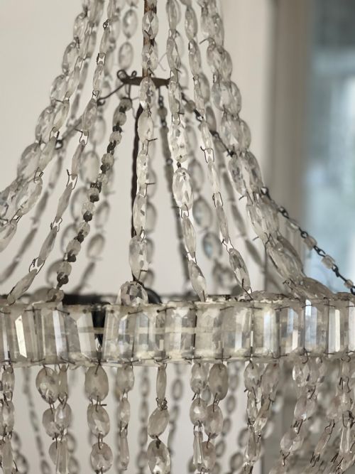 LARGE ANTIQUE FRENCH BAG CHANDELIER - ADDITIONAL PHOTO 8