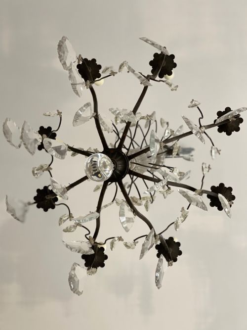 LARGE ANTIQUE FRENCH CRYSTAL CHANDELIER REWIRED - ADDITIONAL PHOTO 5