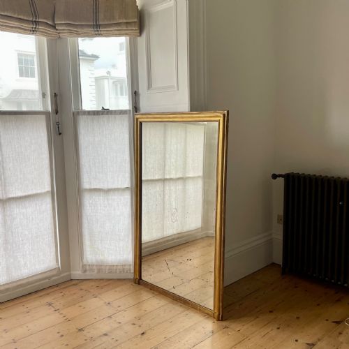 LARGE ANTIQUE FRENCH GILT BISTRO MIRROR - ADDITIONAL PHOTO 5