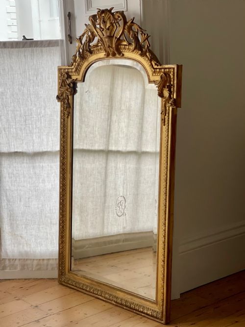 LARGE ANTIQUE FRENCH GILT LOUIS XV MIRROR - ADDITIONAL PHOTO 2
