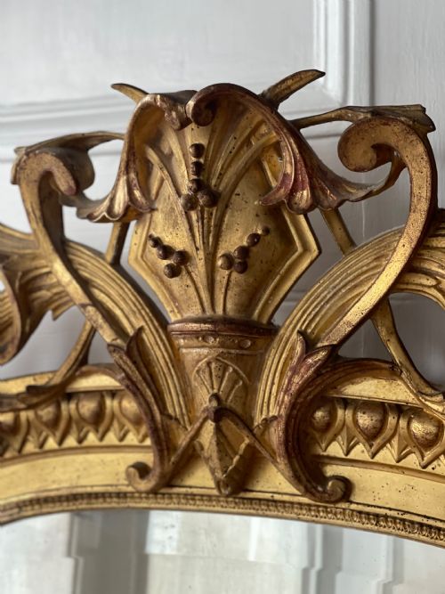 LARGE ANTIQUE FRENCH GILT LOUIS XV MIRROR - ADDITIONAL PHOTO 4