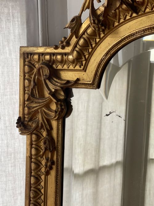 LARGE ANTIQUE FRENCH GILT LOUIS XV MIRROR - ADDITIONAL PHOTO 5