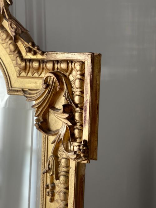 LARGE ANTIQUE FRENCH GILT LOUIS XV MIRROR - ADDITIONAL PHOTO 6
