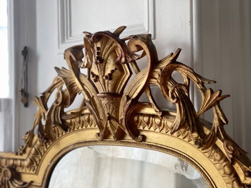 LARGE ANTIQUE FRENCH GILT LOUIS XV MIRROR - ADDITIONAL PHOTO 7
