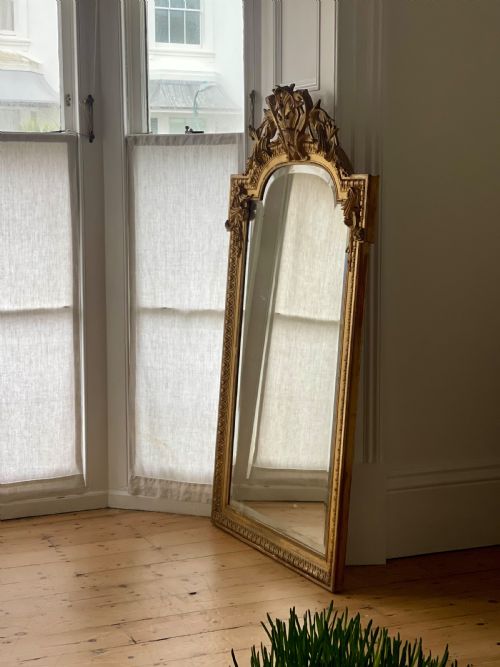 LARGE ANTIQUE FRENCH GILT LOUIS XV MIRROR - ADDITIONAL PHOTO 8